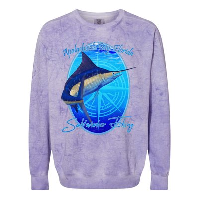 Apalachicola Bay Florida Sailfish Billfish Saltwater Fishing Colorblast Crewneck Sweatshirt