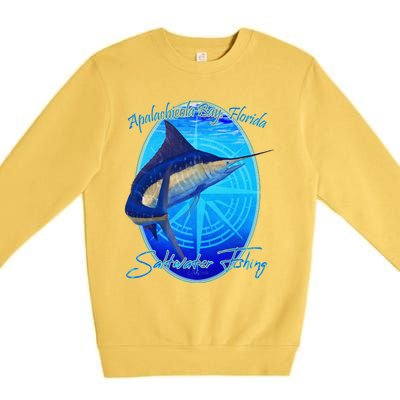 Apalachicola Bay Florida Sailfish Billfish Saltwater Fishing Premium Crewneck Sweatshirt