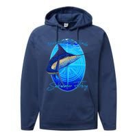 Apalachicola Bay Florida Sailfish Billfish Saltwater Fishing Performance Fleece Hoodie