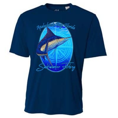 Apalachicola Bay Florida Sailfish Billfish Saltwater Fishing Cooling Performance Crew T-Shirt