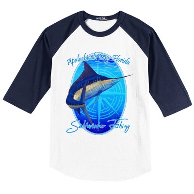 Apalachicola Bay Florida Sailfish Billfish Saltwater Fishing Baseball Sleeve Shirt