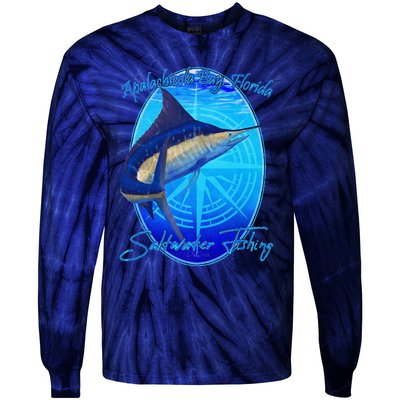 Apalachicola Bay Florida Sailfish Billfish Saltwater Fishing Tie-Dye Long Sleeve Shirt