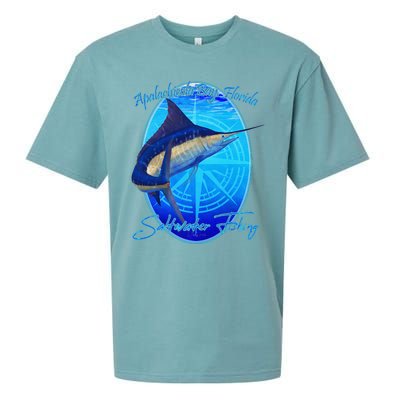 Apalachicola Bay Florida Sailfish Billfish Saltwater Fishing Sueded Cloud Jersey T-Shirt