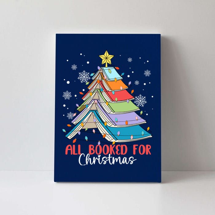 All Booked For Christmas Book Christmas Tree Lights Canvas