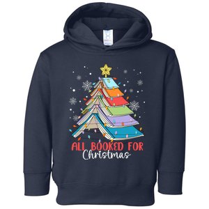 All Booked For Christmas Book Christmas Tree Lights Toddler Hoodie