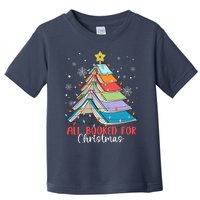 All Booked For Christmas Book Christmas Tree Lights Toddler T-Shirt