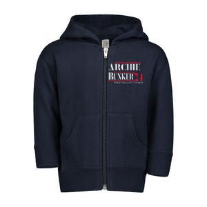 Archie Bunker For President Toddler Zip Fleece Hoodie