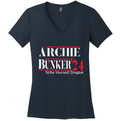 Archie Bunker For President Women's V-Neck T-Shirt