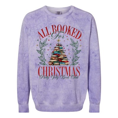 All Booked For Christmas Books Club Colorblast Crewneck Sweatshirt