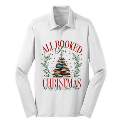 All Booked For Christmas Books Club Silk Touch Performance Long Sleeve Polo