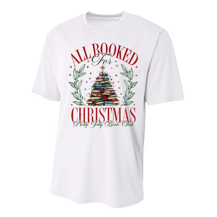 All Booked For Christmas Books Club Performance Sprint T-Shirt