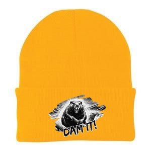 Angry Beaver Funny Dam It Knit Cap Winter Beanie