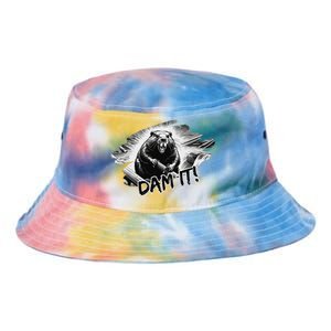 Angry Beaver Funny Dam It Tie Dye Newport Bucket Hat