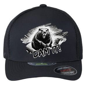 Angry Beaver Funny Dam It Flexfit Unipanel Trucker Cap