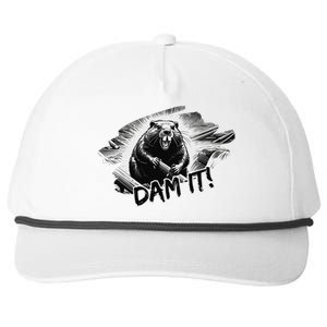 Angry Beaver Funny Dam It Snapback Five-Panel Rope Hat