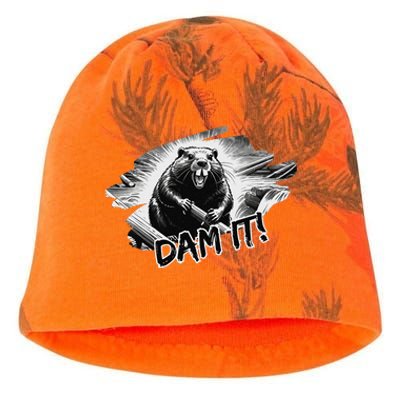 Angry Beaver Funny Dam It Kati - Camo Knit Beanie