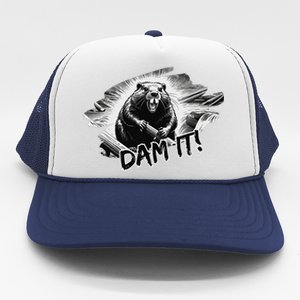 Angry Beaver Funny Dam It Trucker Hat