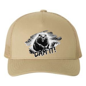 Angry Beaver Funny Dam It Yupoong Adult 5-Panel Trucker Hat