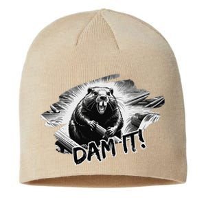 Angry Beaver Funny Dam It Sustainable Beanie