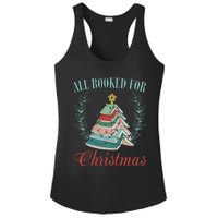 All Booked For Christmas Reading Pine Trees Wreath Lights Ladies PosiCharge Competitor Racerback Tank