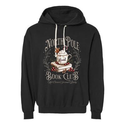 All Booked For Christmas Coquette Xmas Book Club Garment-Dyed Fleece Hoodie