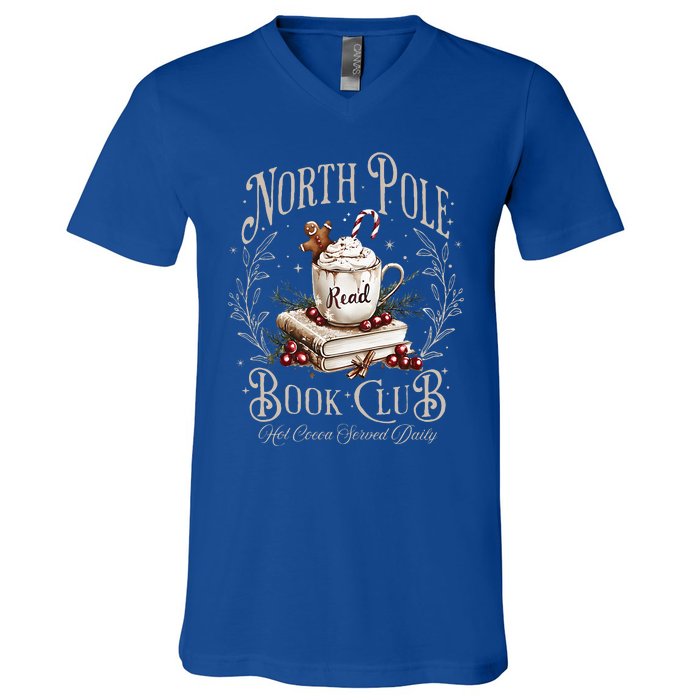 All Booked For Christmas Coquette Xmas Book Club V-Neck T-Shirt