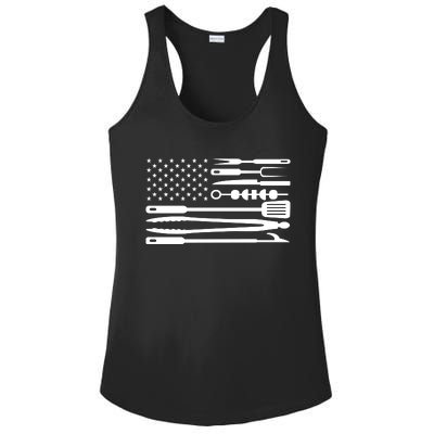 American BBQ Flag Ladies PosiCharge Competitor Racerback Tank