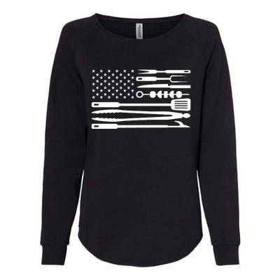 American BBQ Flag Womens California Wash Sweatshirt