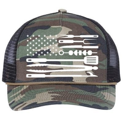 American BBQ Flag Retro Rope Trucker Hat Cap