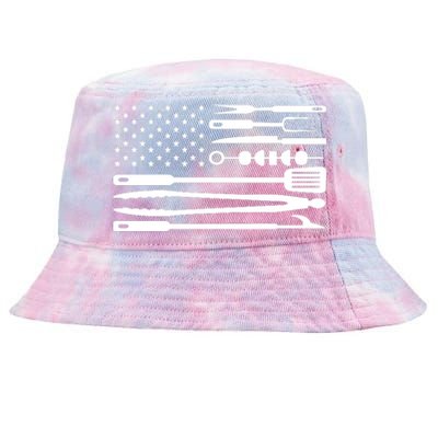 American BBQ Flag Tie-Dyed Bucket Hat