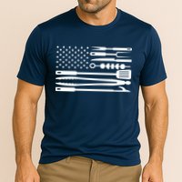 American BBQ Flag Cooling Performance Crew T-Shirt