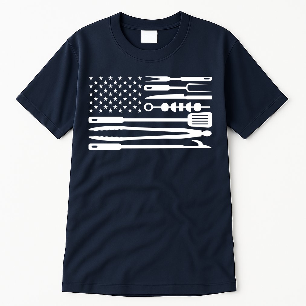 American BBQ Flag Tall T-Shirt