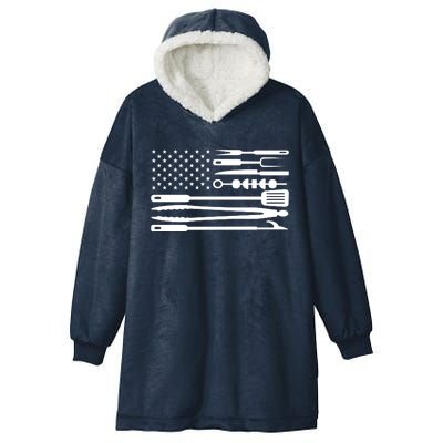 American BBQ Flag Hooded Wearable Blanket