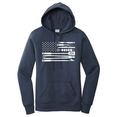 American BBQ Flag Women's Pullover Hoodie