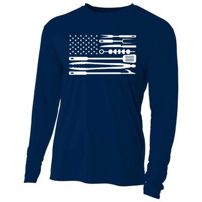 American BBQ Flag Cooling Performance Long Sleeve Crew