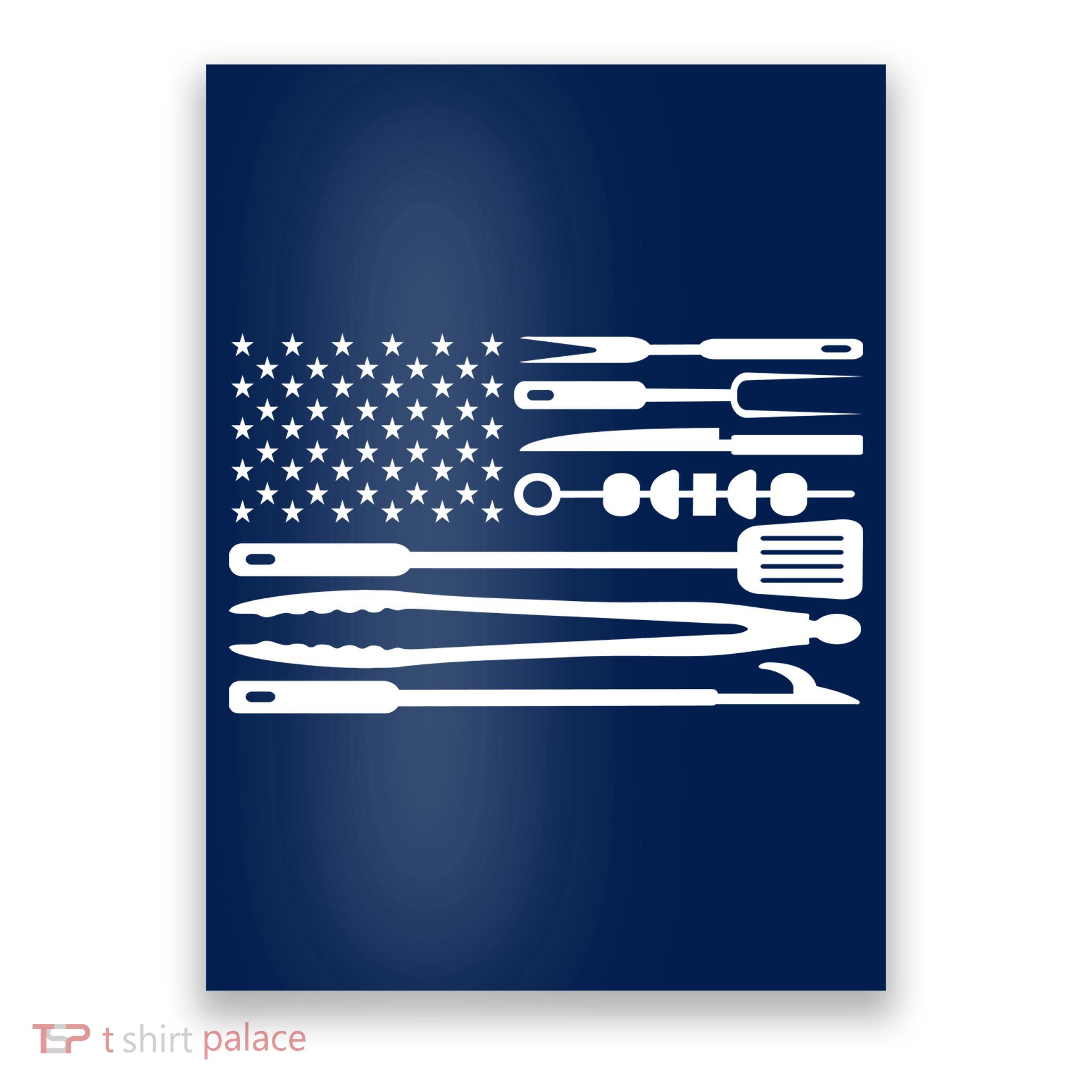 American BBQ Flag Poster