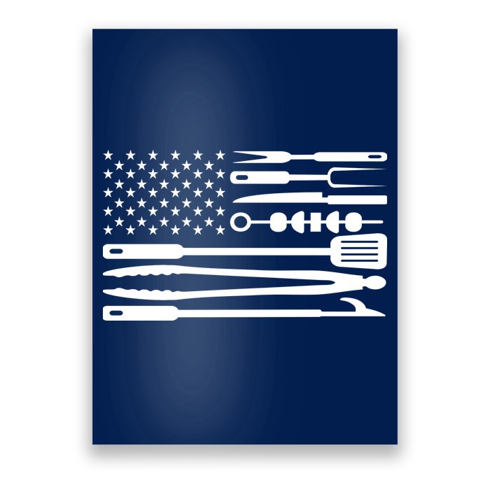 American BBQ Flag Poster