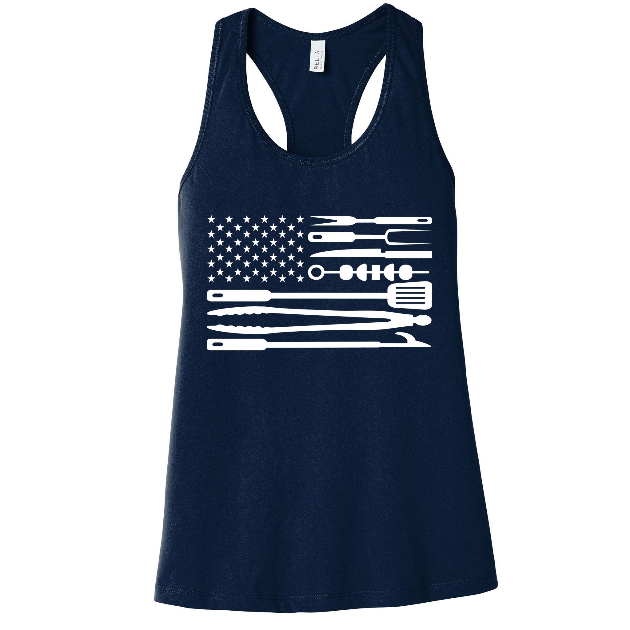 American BBQ Flag Womens Tank Top