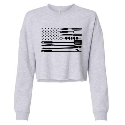 American BBQ Flag Cropped Pullover Crew