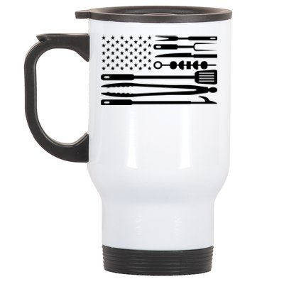 American BBQ Flag Stainless Steel Travel Mug