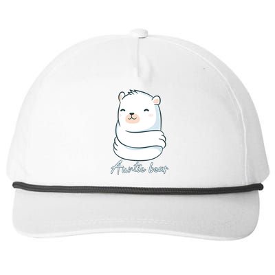 Auntie Bear Family Auntie Funny Gift For The Blessed Aunt Life Funny Gift Snapback Five-Panel Rope Hat