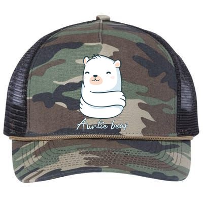 Auntie Bear Family Auntie Funny Gift For The Blessed Aunt Life Funny Gift Retro Rope Trucker Hat Cap