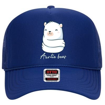 Auntie Bear Family Auntie Funny Gift For The Blessed Aunt Life Funny Gift High Crown Mesh Back Trucker Hat