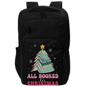 All Booked For Christmas Pine Tree Funny Xmas Impact Tech Backpack