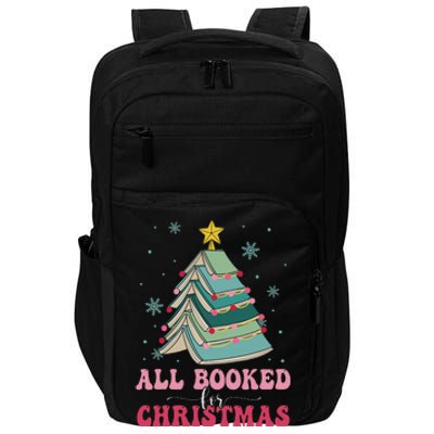 All Booked For Christmas Pine Tree Funny Xmas Impact Tech Backpack