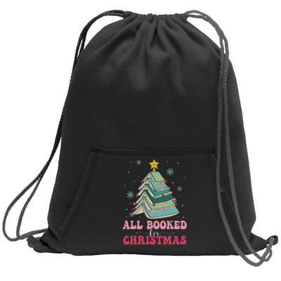 All Booked For Christmas Pine Tree Funny Xmas Sweatshirt Cinch Pack Bag