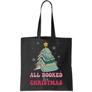 All Booked For Christmas Pine Tree Funny Xmas Tote Bag