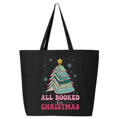 All Booked For Christmas Pine Tree Funny Xmas 25L Jumbo Tote