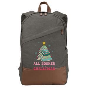 All Booked For Christmas Pine Tree Funny Xmas Cotton Canvas Backpack