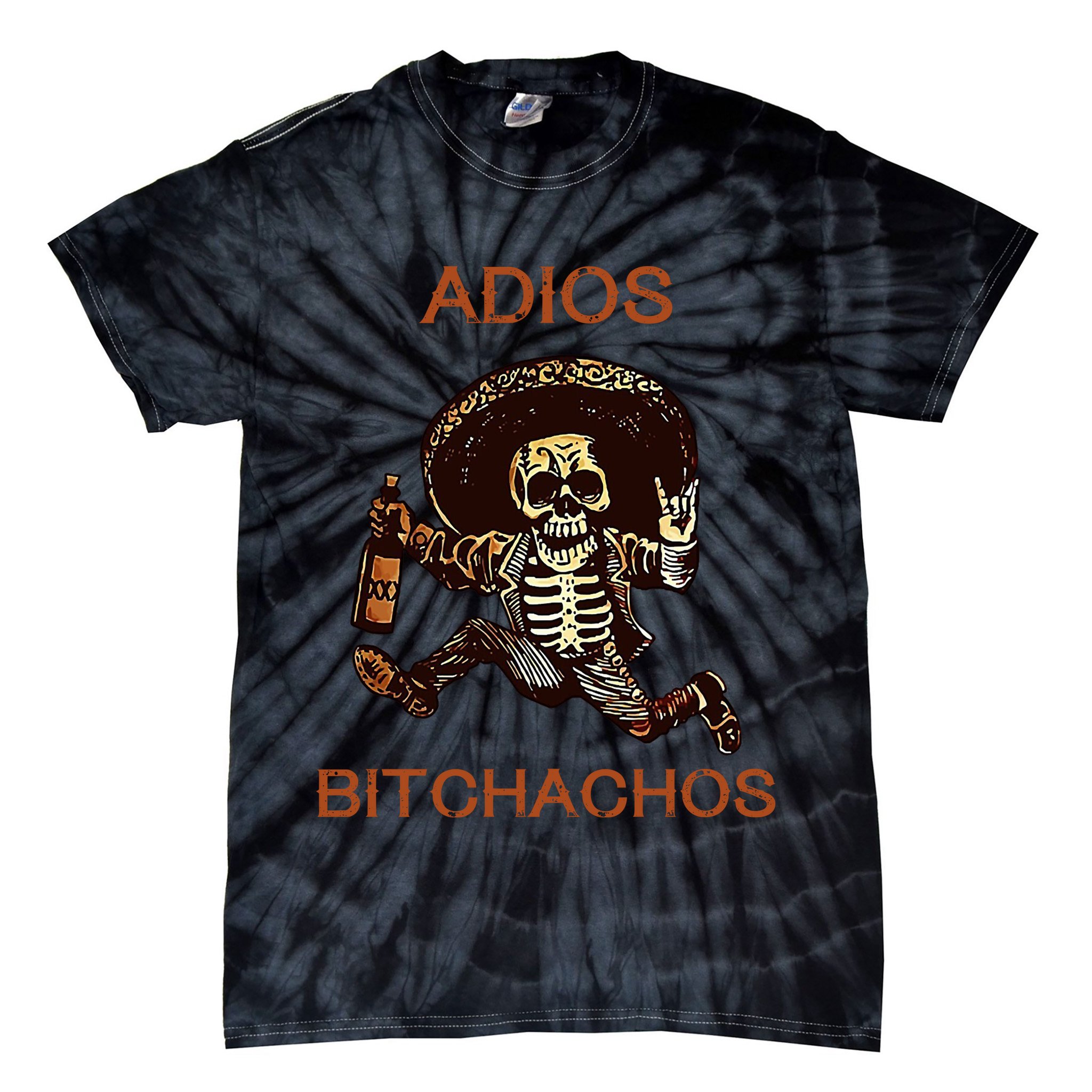 Adios Bichachos Funny Skull Tie-Dye T-Shirt